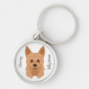 Australische Silky Terrier hond Sleutelhanger