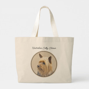 Australische Silky Terrier Schilderen Originele Ho Grote Tote Bag