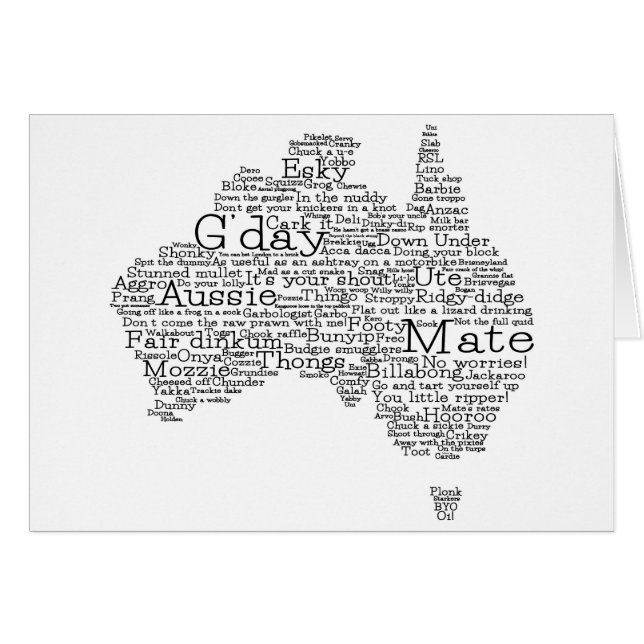 Australische slang-kaart (Voorkant Horizontaal)