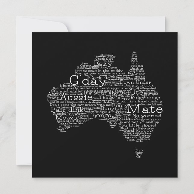 Australische slang-kaart (Voorkant)