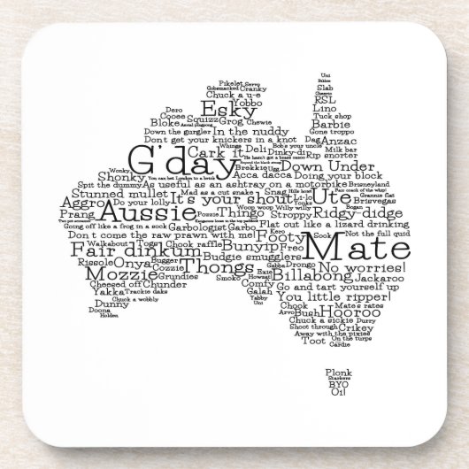 Australische slang-kaart bier onderzetter (Voorkant)