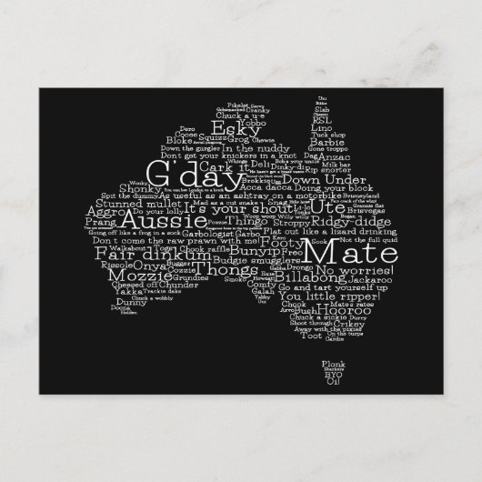 Australische slang-kaart briefkaart (Voorkant)