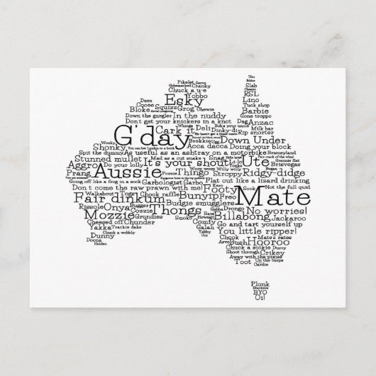 Australische slang-kaart briefkaart (Voorkant)