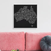 Australische slang-kaart canvas afdruk (Insitu (Woonkamer))
