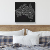 Australische slang-kaart canvas afdruk (Insitu (Slaapkamer))