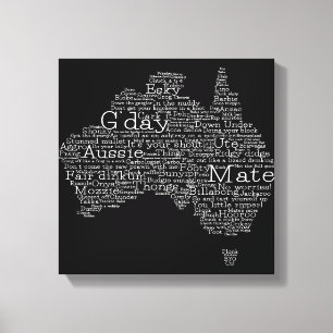 Australische slang-kaart canvas afdruk