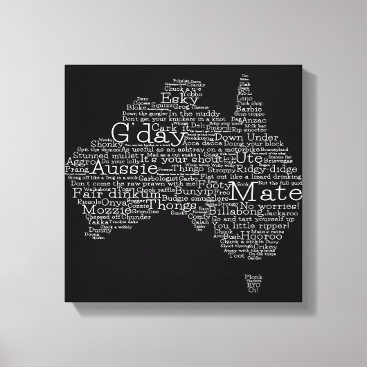 Australische slang-kaart canvas afdruk (Voorkant)