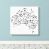 Australische slang-kaart canvas afdruk (Insitu (Houten vloer))