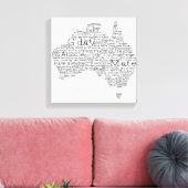 Australische slang-kaart canvas afdruk (Insitu (Woonkamer))