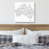 Australische slang-kaart canvas afdruk (Insitu (Slaapkamer))