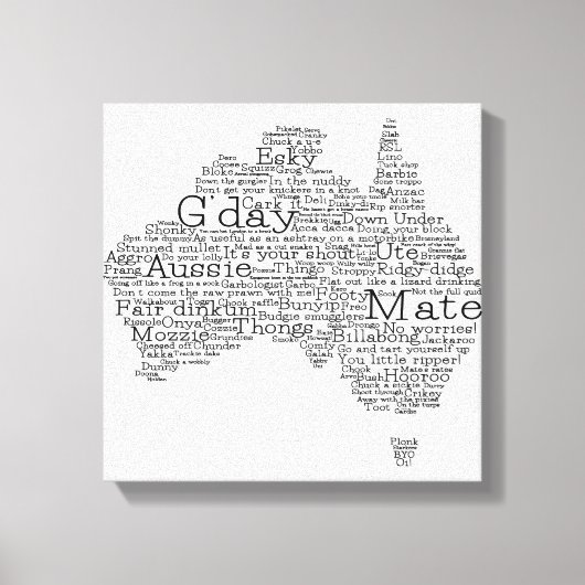 Australische slang-kaart canvas afdruk (Voorkant)