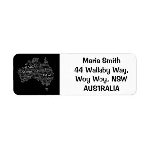 Australische slang-kaart etiket