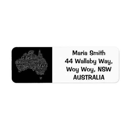 Australische slang-kaart etiket (Voorkant)