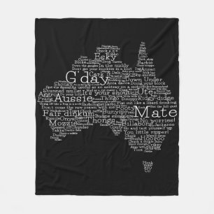 Australische slang-kaart fleece deken