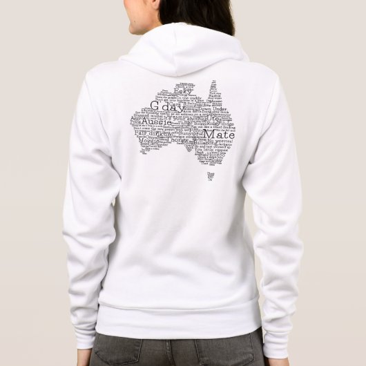 Australische slang-kaart hoodie (Achterkant)