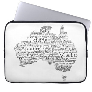 Australische slang-kaart laptop sleeve