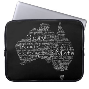 Australische slang-kaart laptop sleeve