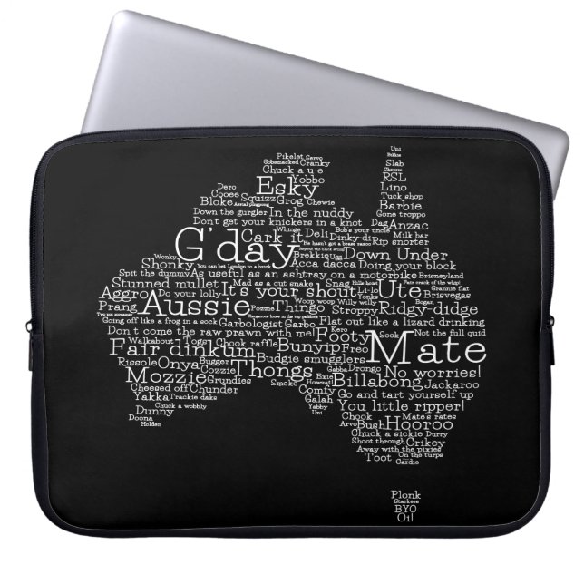 Australische slang-kaart laptop sleeve (Voorkant)