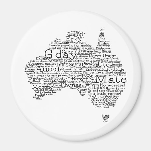 Australische slang-kaart magneet (Voorkant)