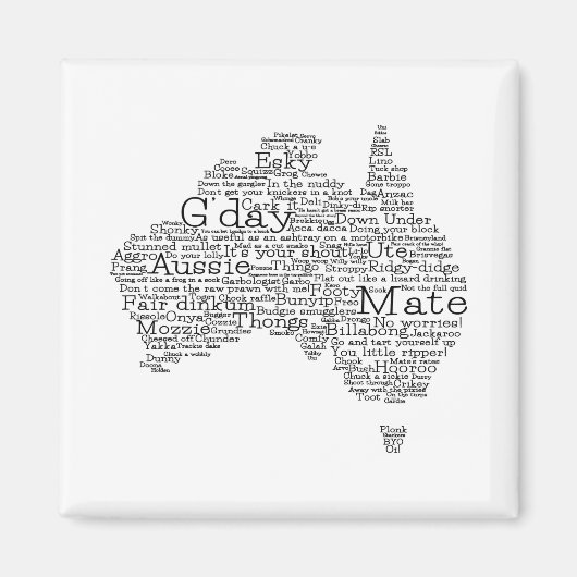 Australische slang-kaart magneet (Voorkant)