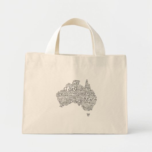 Australische slang-kaart mini tote bag (Voorkant)