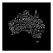 Australische slang-kaart poster (Voorkant)