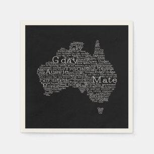 Australische slang-kaart servet