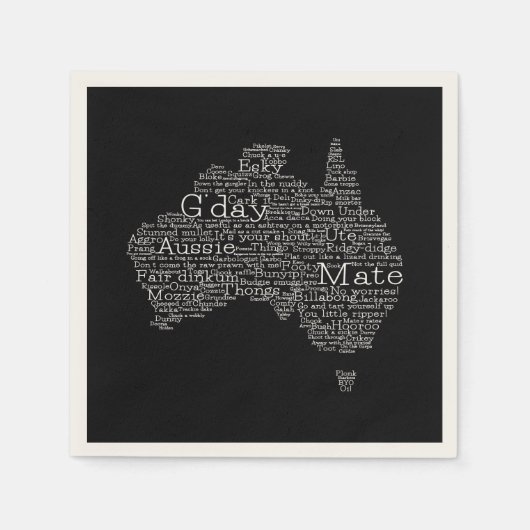 Australische slang-kaart servet (Voorkant)