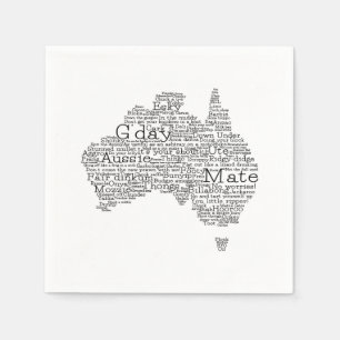 Australische slang-kaart servet