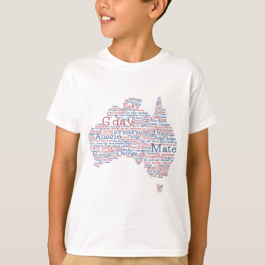 Australische slang-kaart t-shirt (Voorkant)