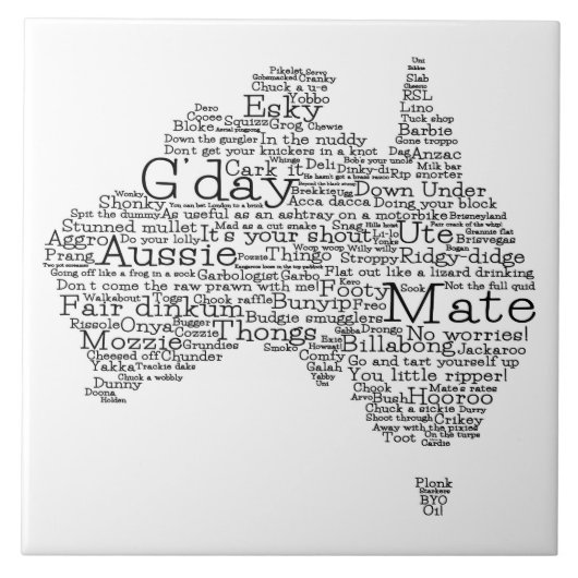 Australische slang-kaart tegeltje (Voorkant)