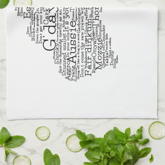 Australische slang-kaart theedoek (Gevouwen)