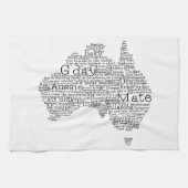 Australische slang-kaart theedoek (Horizontaal)