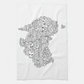 Australische slang-kaart theedoek (Verticaal)