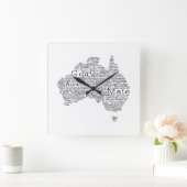 Australische slang-kaart vierkante klok (Huis)