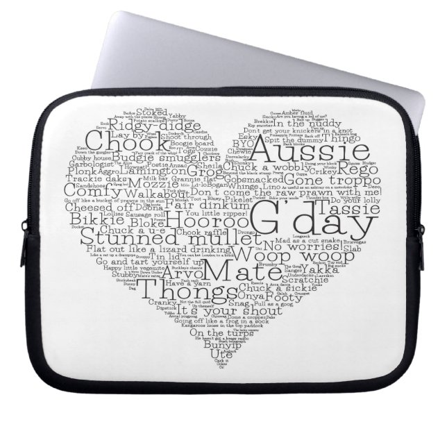 Australische slang laptop sleeve (Voorkant)