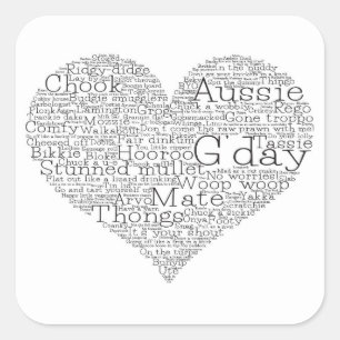 Australische slang vierkante sticker