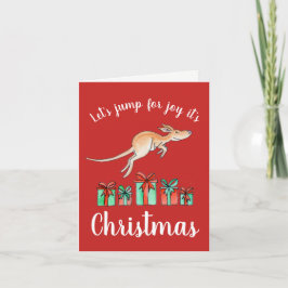 Australische sprong voor de Kerstkaart van de Feestdagen Kaart