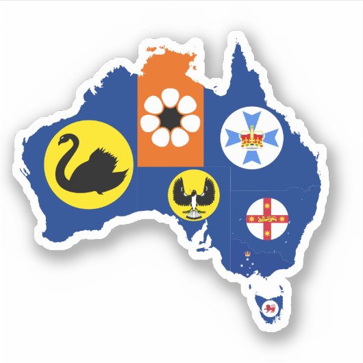Australische Staten Vlag Sticker (Voorkant)