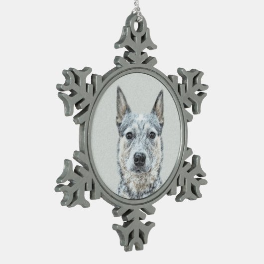 Australische stierenschilderingen - Kute Original  Tin Sneeuwvlok Ornament (Links)