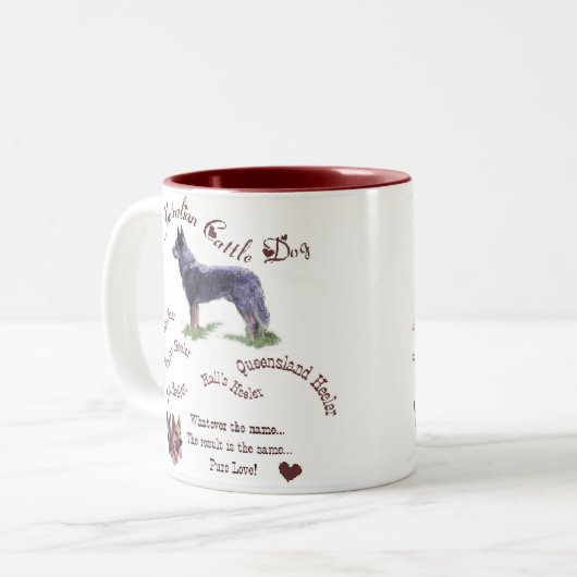 Australische stierenstiften tweekleurige koffiemok (Voorkant links)