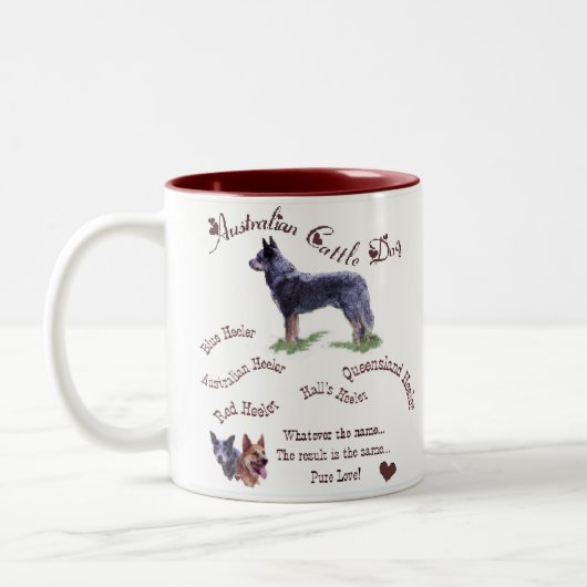 Australische stierenstiften tweekleurige koffiemok (Links)