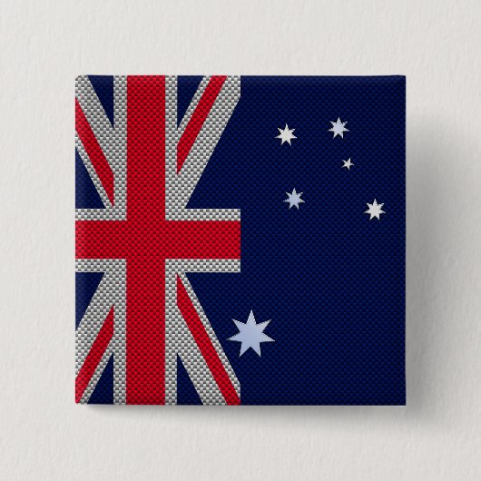 Australische stijl van het vlaggenontwerp van kool vierkante button 5,1 cm (Voorkant)
