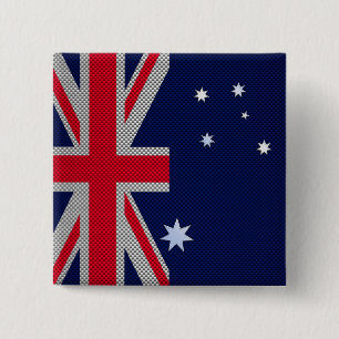 Australische stijl van het vlaggenontwerp van kool vierkante button 5,1 cm