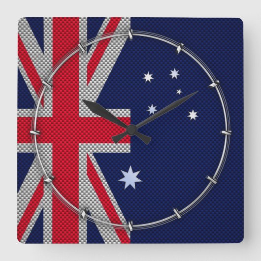 Australische stijl van het vlaggenontwerp van kool vierkante klok (Voorkant)