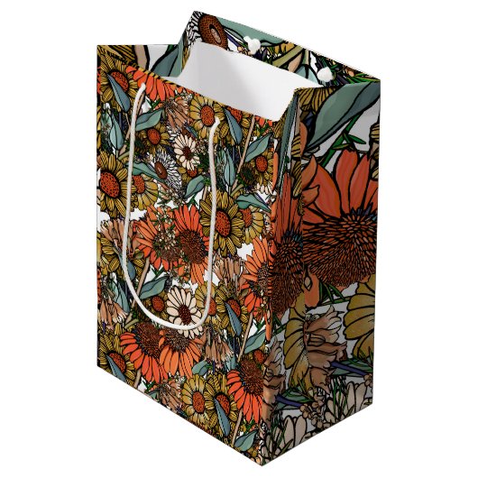 Australische Struik Wildflower Garden Medium Cadeauzakje (Voorkant Gekanteld)