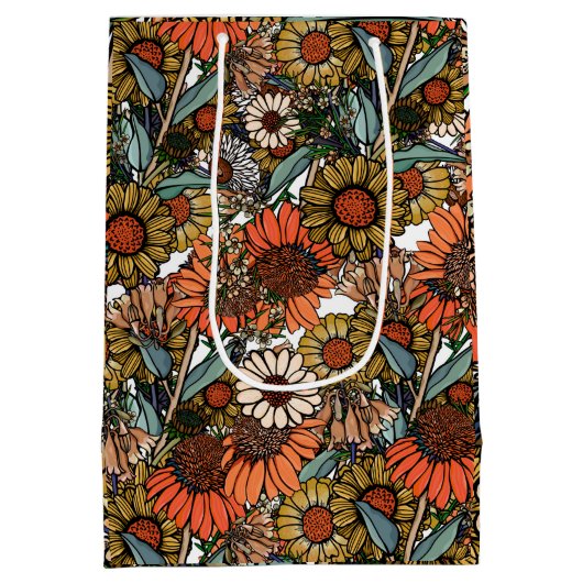 Australische Struik Wildflower Garden Medium Cadeauzakje (Achterkant)