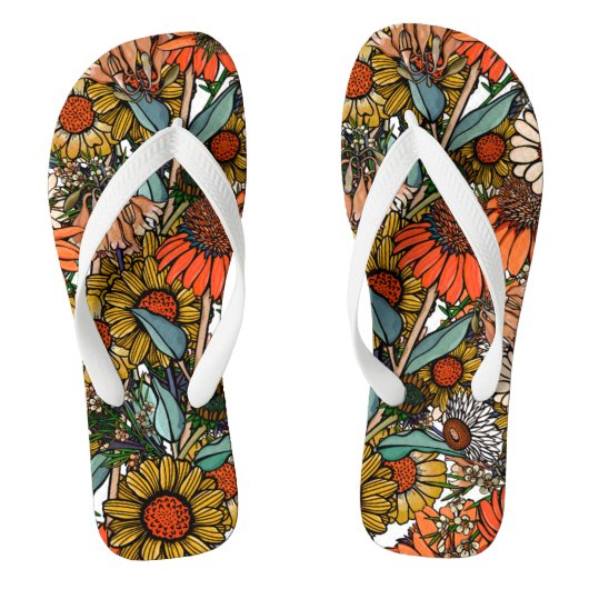 Australische Struik Wildflower Garden Teenslippers (Voetbed)