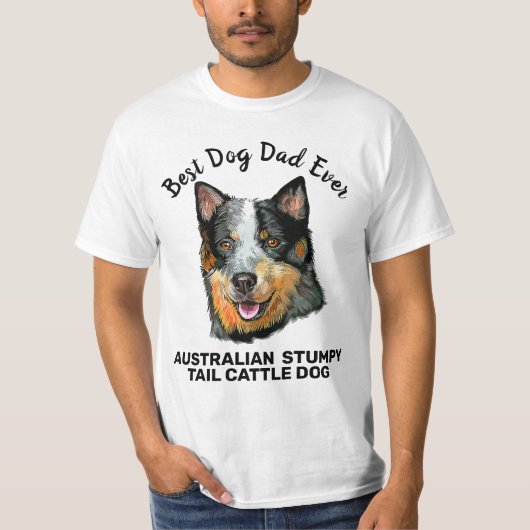 Australische stumpy tail bovine hond beste hond va t-shirt (Voorkant)