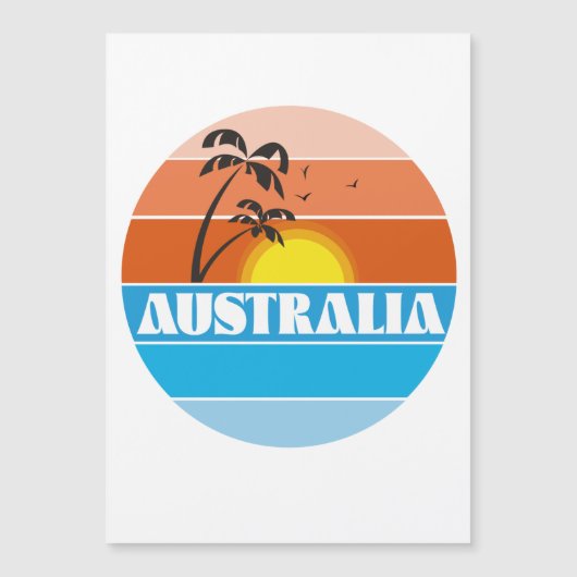 Australische sunset retro logo van 80 jaar (Voorkant)